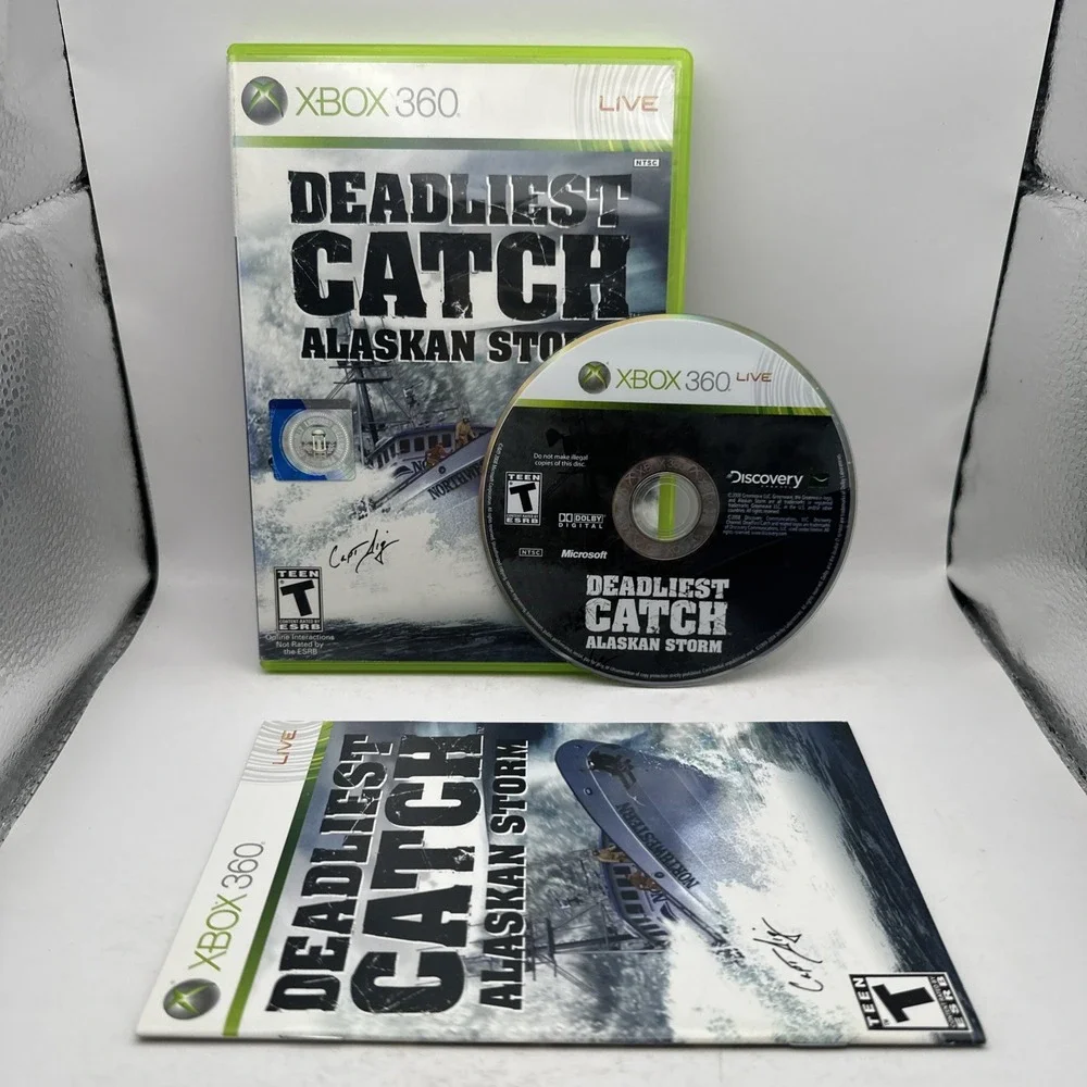 Deadliest Catch Alaskan Storm Xbox 360 2008 Complete CIB w Manual Discovery
